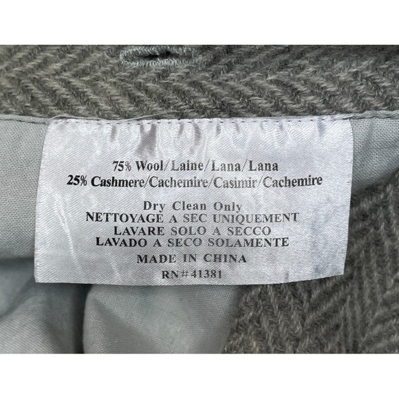 Ralph Lauren Wool Cashmere Herringbone Pillow Cover Gray 20x15 - Picture 8 of 12